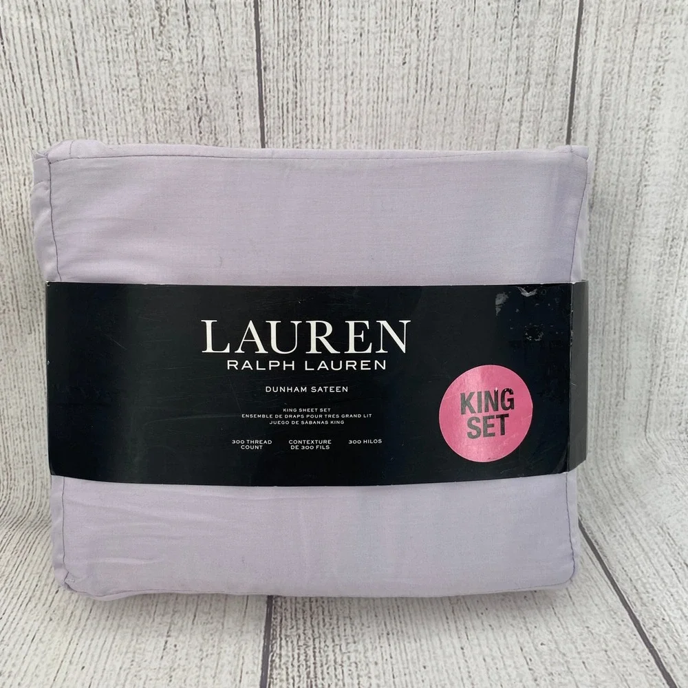 Lauren Ralph Lauren Sheet Set King Hyacinth Purple Dunham Sateen 300TC Crisp